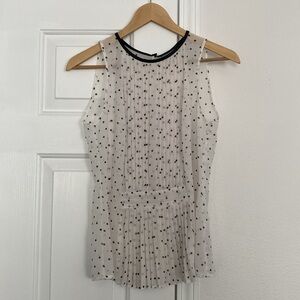 Zara Trafaluc sheer polka dot pleated blouse.